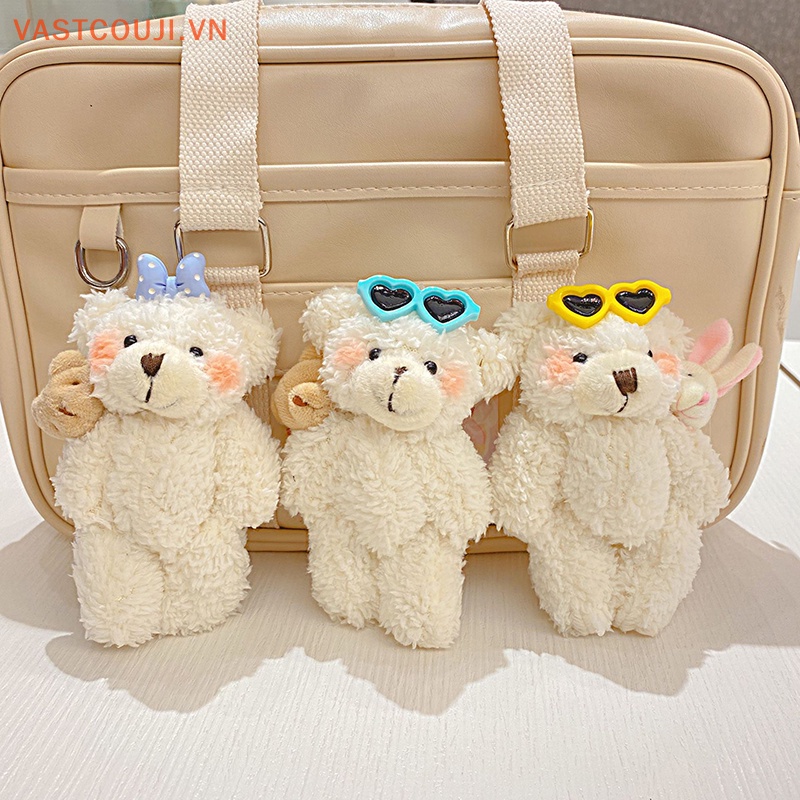1 Móc Khóa Hình Gấu Bông Đeo Mắt Kính Dễ Thương