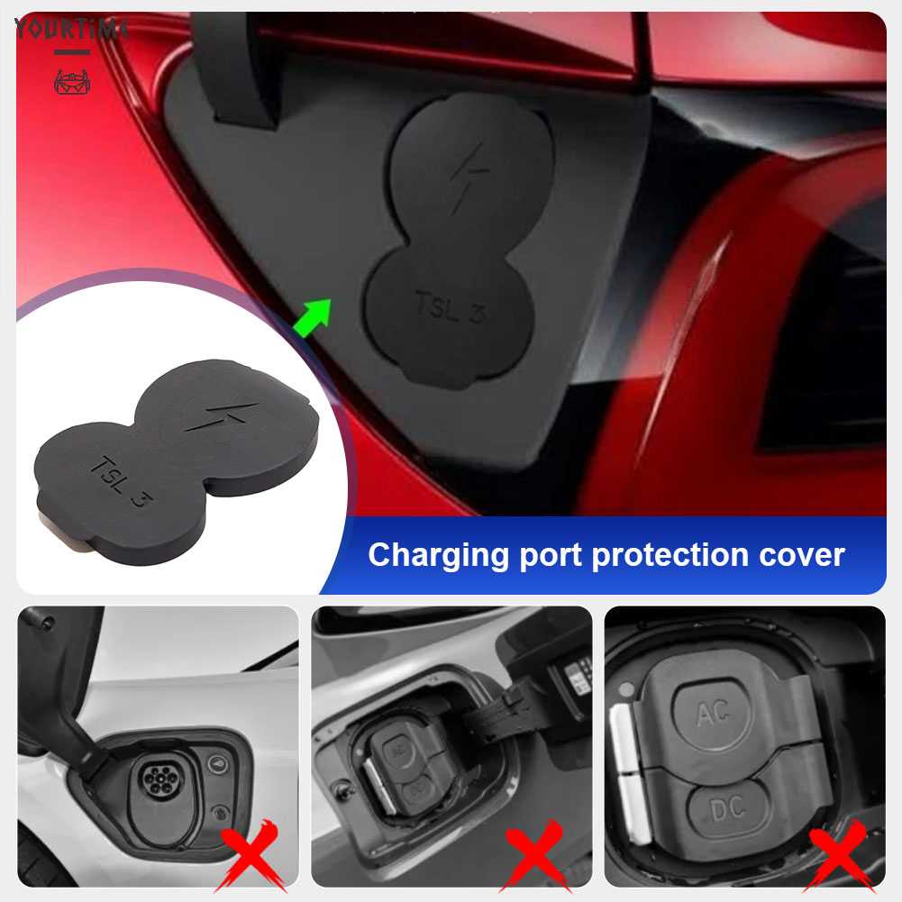 Miếng Silicone Bảo Vệ Lỗ Sạc Chống Nước Tiêu Chuẩn Châu Âu Cho Tesla Model 3 / Y