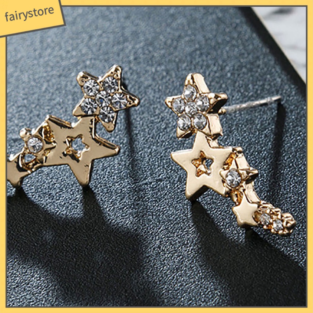 1 Đôi Bông Tai Hình Ngôi Sao Đính Đá Lấp Lánh Dành Cho Nữ