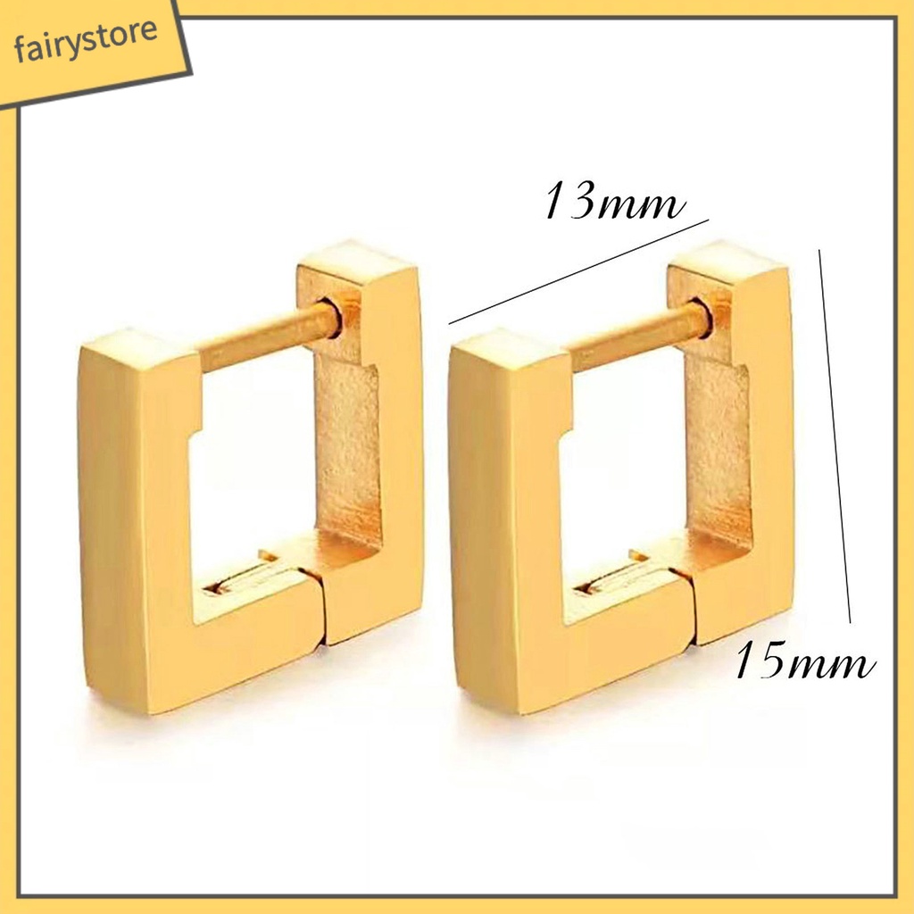 1 Đôi Bông Tai Hình Học Bằng Thép Titan Mạ Điện Không Phai Phong Cách Âu Mỹ