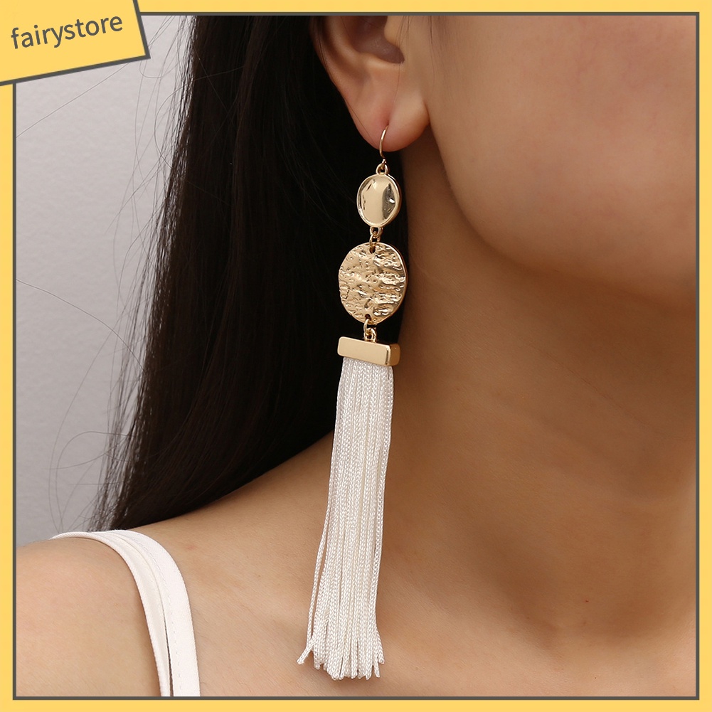 Bông Tai Tua Rua Dáng Dài Phong Cách Bohemia Thời Trang Dự Tiệc Cho Nữ