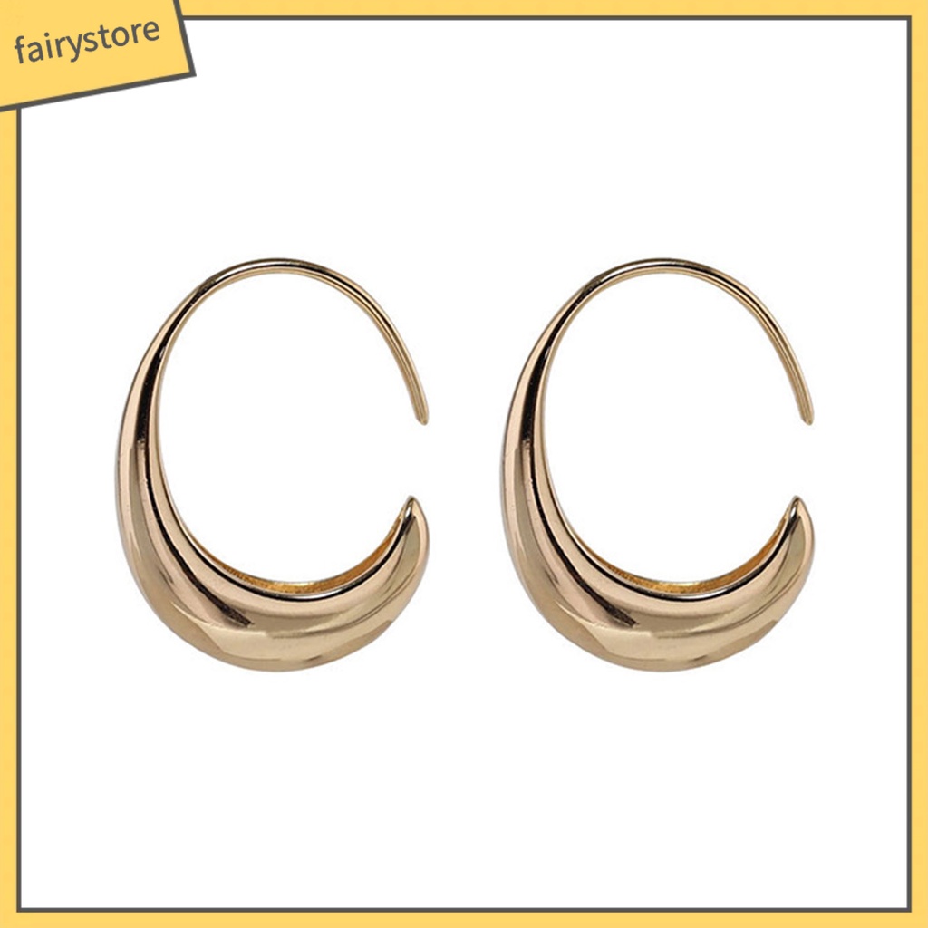 1 Đôi Bông Tai Hình Giọt Nước Màu Trơn Đơn Giản Dành Cho Nữ