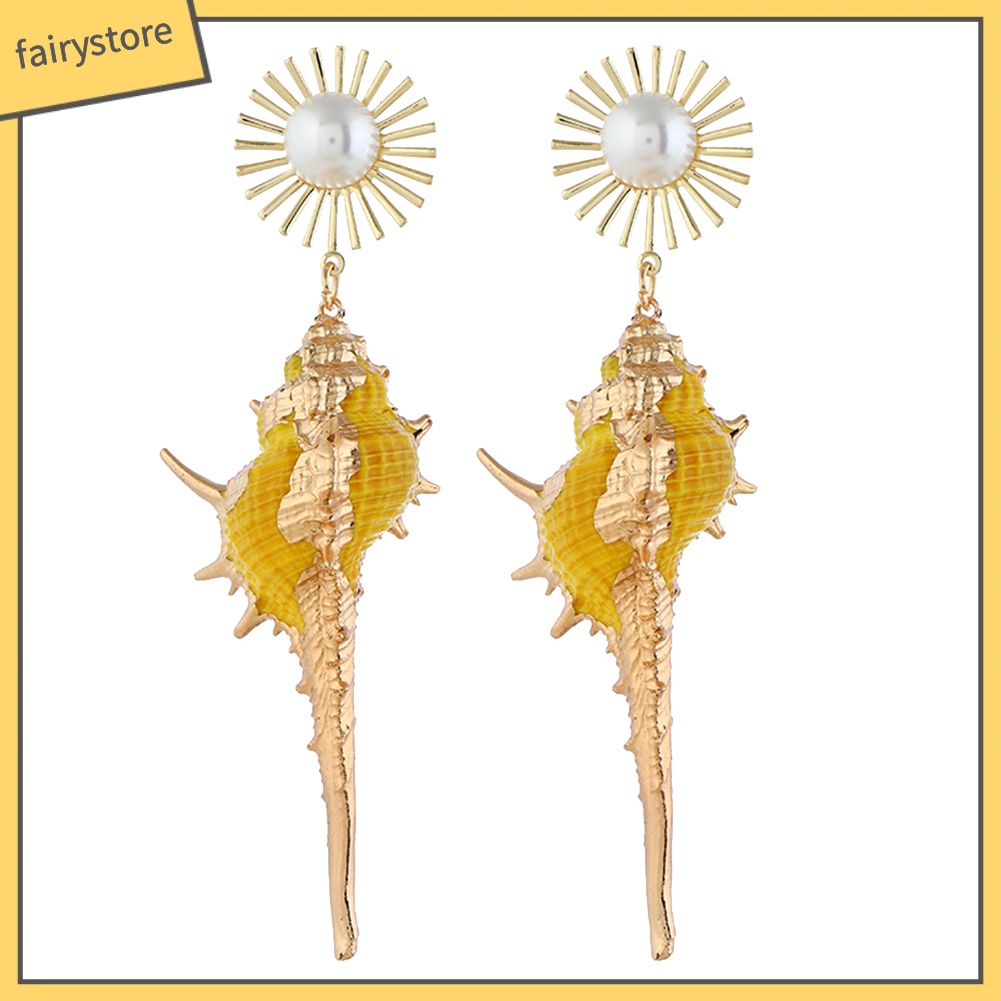 [FRO] Bông Tai Đính Ngọc Trai Giả Phong Cách Bohemian Đi Biển Cho Nữ