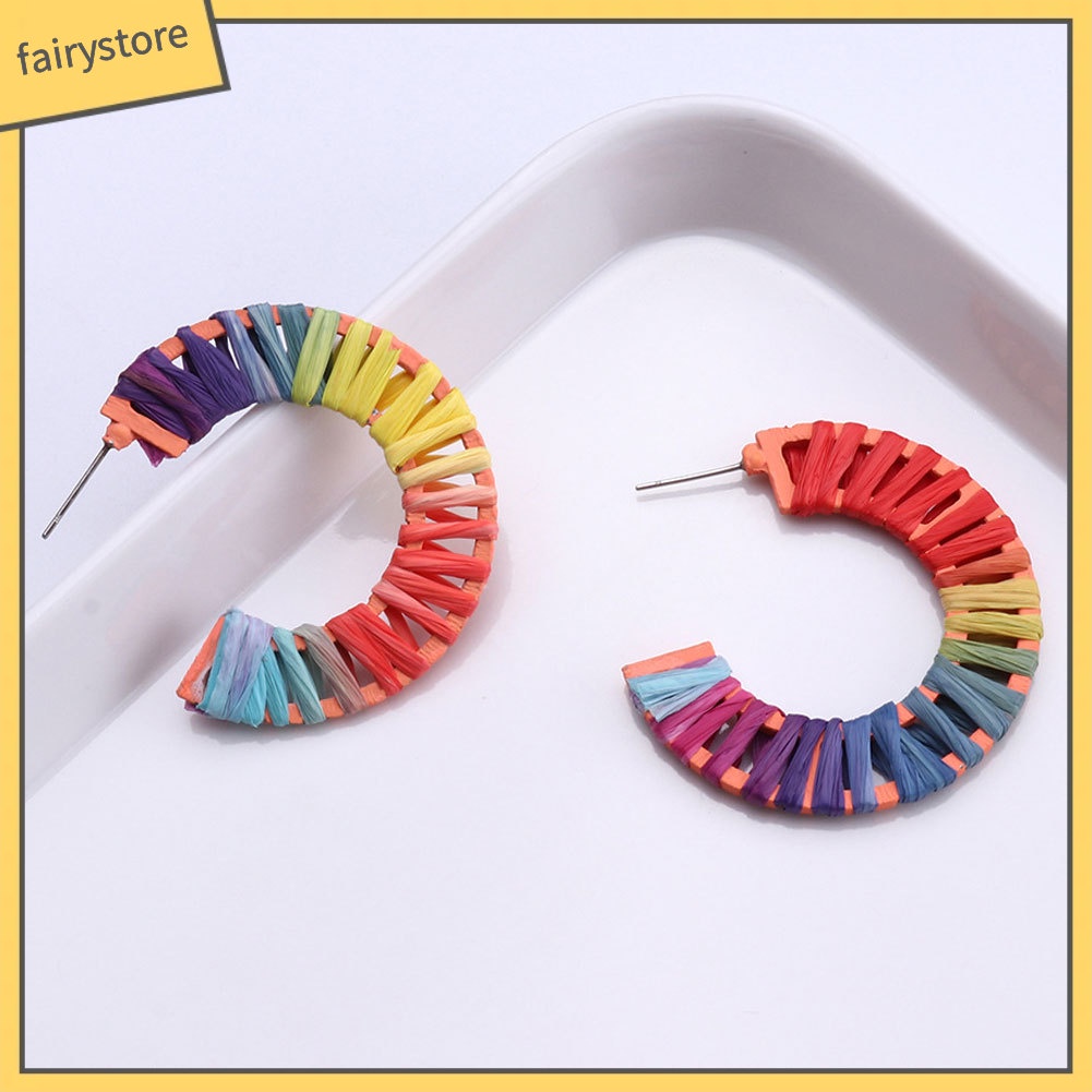 Bông Tai Hình Trái Tim / Hình Học Dệt Tay Thời Trang Dự Tiệc Cho Nữ