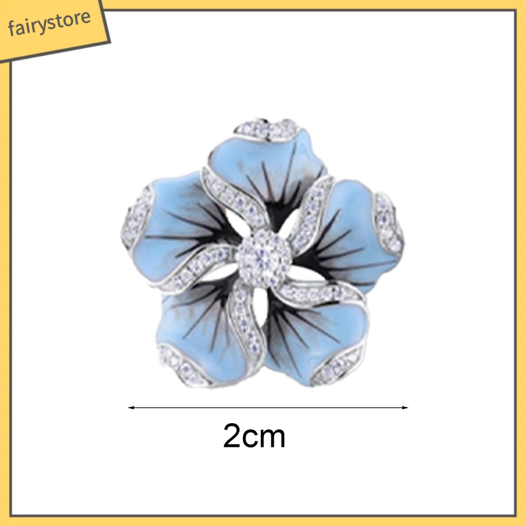 1 Đôi Bông Tai Hợp Kim Hình Hoa Đính Đá Tinh Tế Dành Cho Nữ