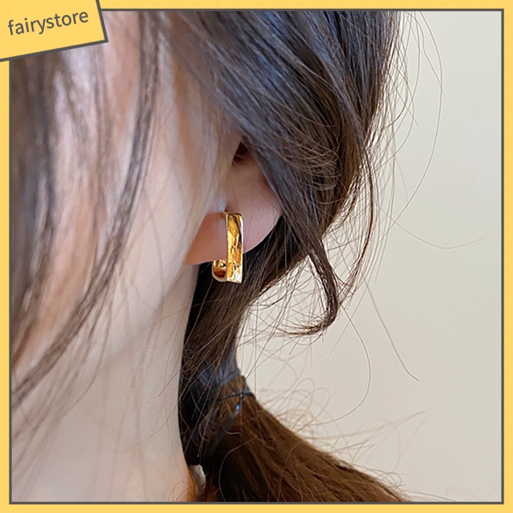 [FRO] 1 Đôi Bông Tai Dạng Vòng Hình Học Không Gây Dị Ứng Cá Tính Tuyệt Vời Không Gây Đau Cho Nữ Dating