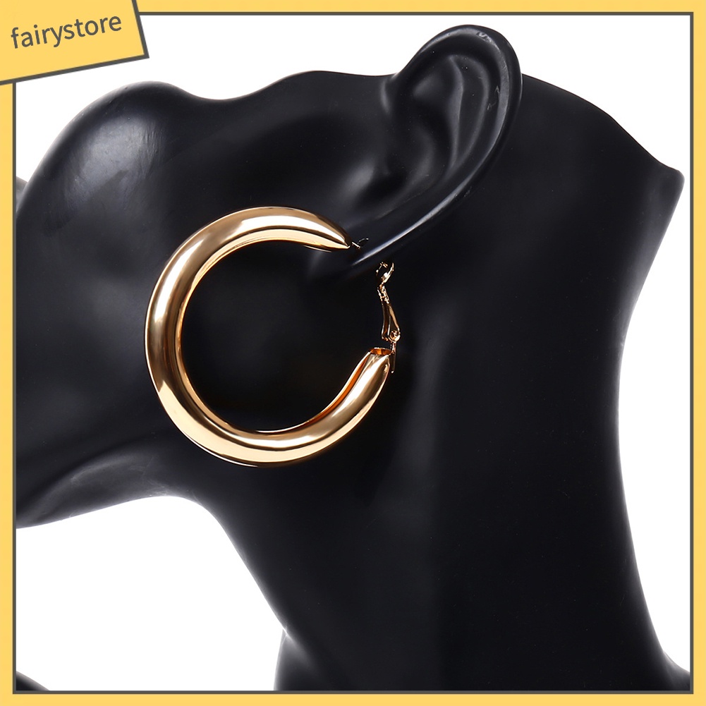 Bông Tai Hình Tròn Lớn Thời Trang Dành Cho Nữ