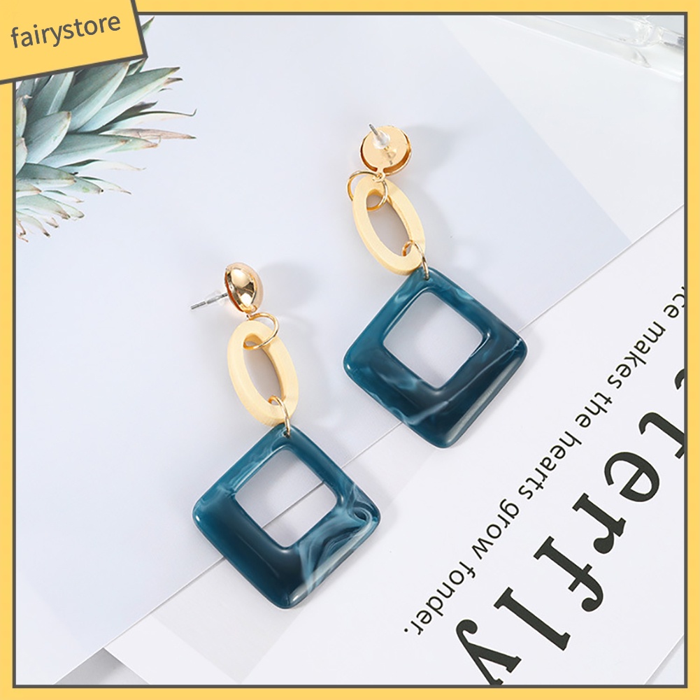 Bông Tai Hình Thoi Tròn Phong Cách Vintage Dành Cho Nữ