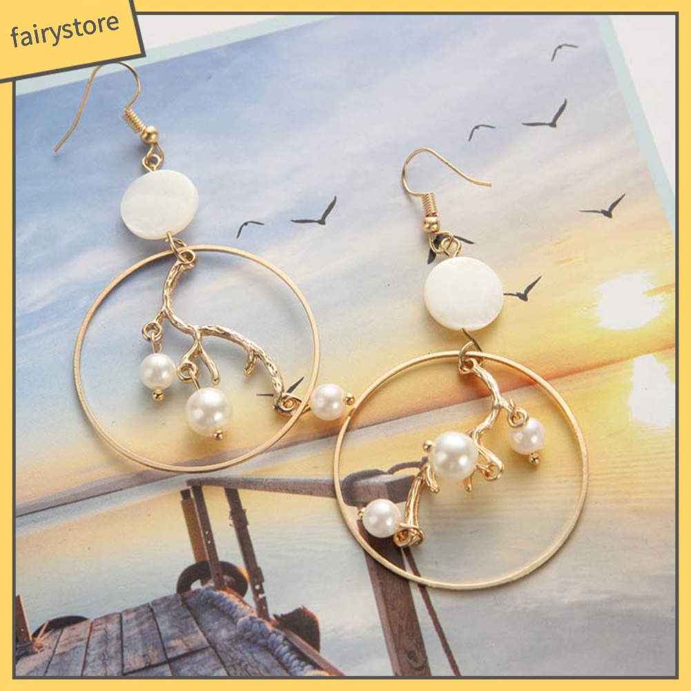 Bông Tai Ngọc Trai Giả Hình Tròn Thời Trang Dành Cho Nữ