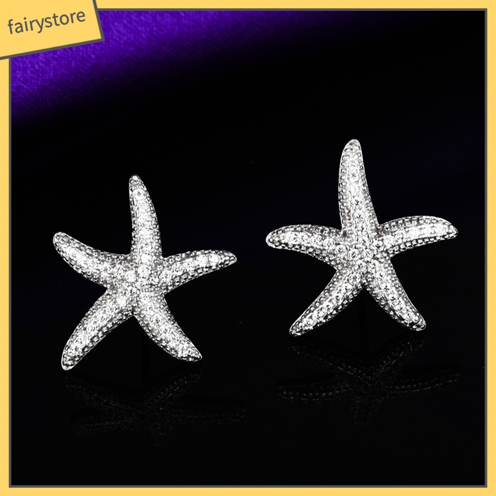 Đôi Khuyên Tai [FRO] Bông Tai Hình Sao Biển Đính Đá Zircon Thời Trang Cho Nữ