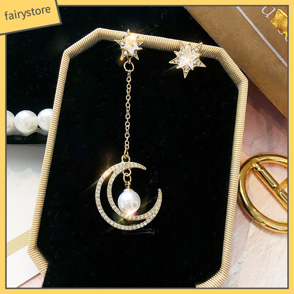 Khuyên Tai Hình Ngôi Sao Và Mặt Trăng Thời Trang Cho Nữ