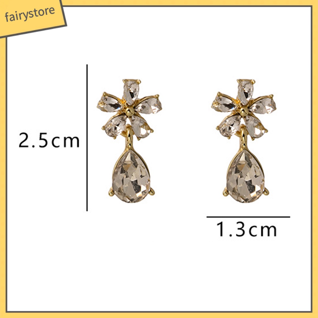 1 Đôi Bông Tai Hình Học Đính Đá Lấp Lánh Thời Trang Dành Cho Nữ