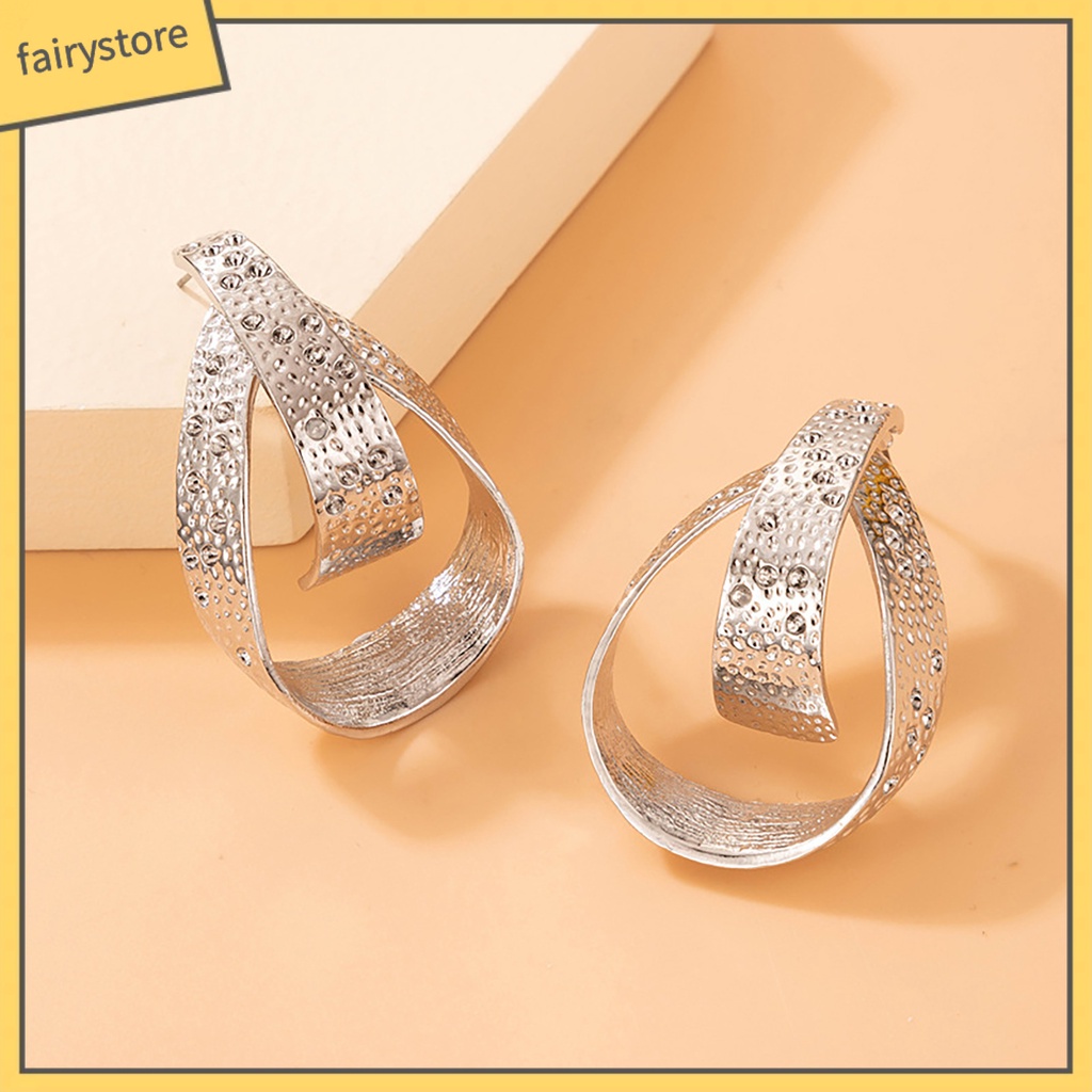 1 Đôi Bông Tai Mạ Bạc Hình Giọt Nước Đính Đá Thời Trang Vintage Dành Cho Nữ