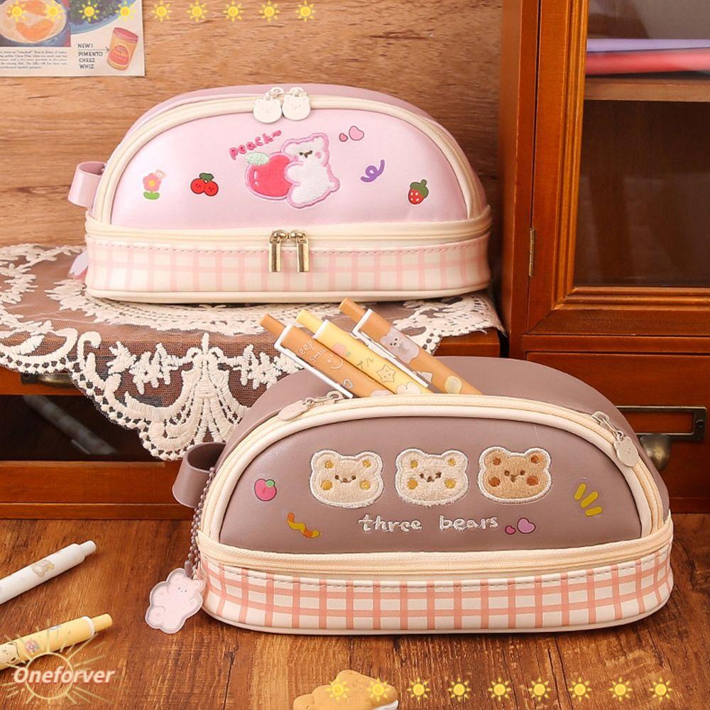 Bóp Viết Da PU Hình Gấu Kem Dễ Thương