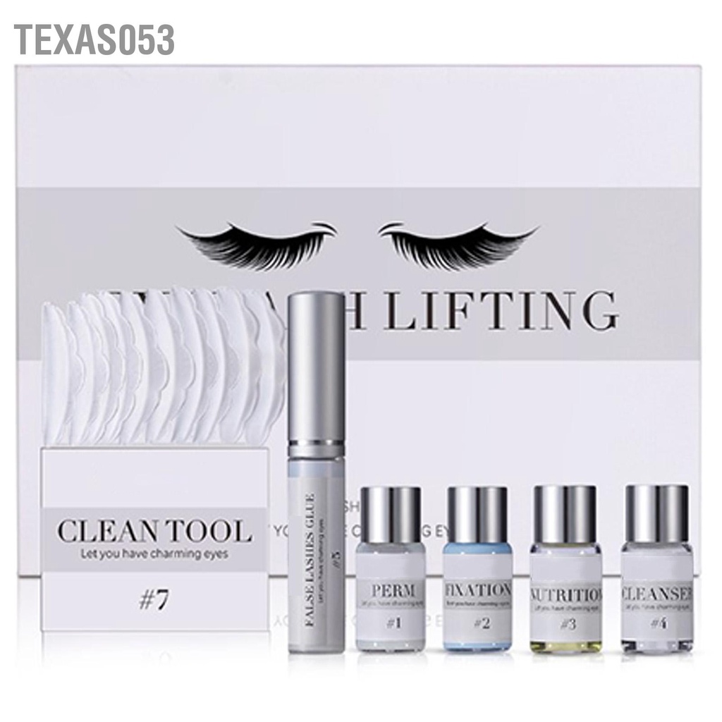 Texas053 Bộ uốn mi dụng cụ nâng vĩnh viễn với miếng silicon để làm đẹp