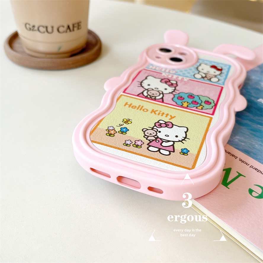 Ear CaseỐp Điện Thoại TPU Mềm Họa Tiết Mèo Kitty Dễ Thương Dành Cho IPhone 14 13 12 11 Pro Max X XR Xs Max