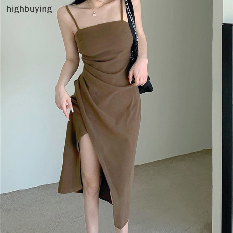 Hbvn Belle Đầm Không Tay Gấp Nếp Đơn Giản Đáng Yêu Phong Cách Đường Phố Hàn Quốc Hợp Thời Trang Cho Nữ