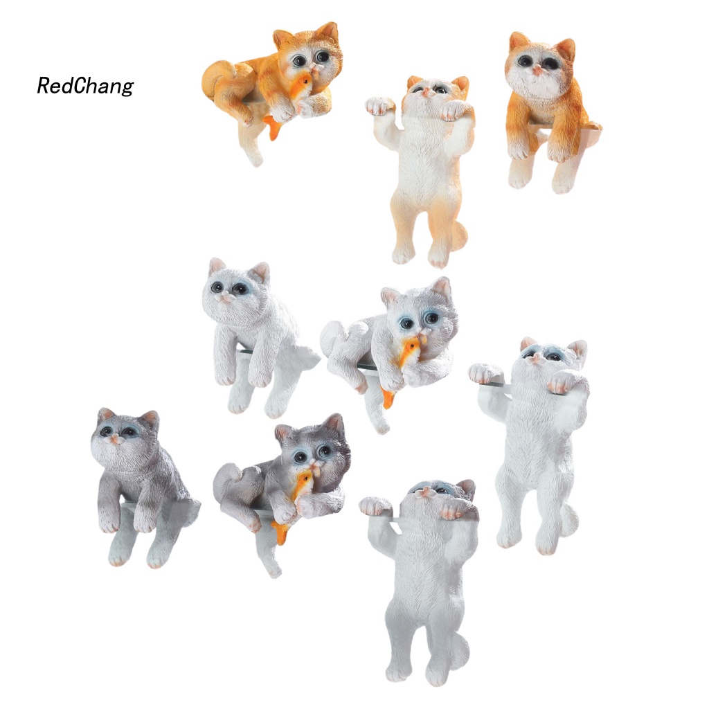 Set 3 Chú Mèo Bằng Nhựa Resin Không Phai Màu Trang Trí Bể Cá