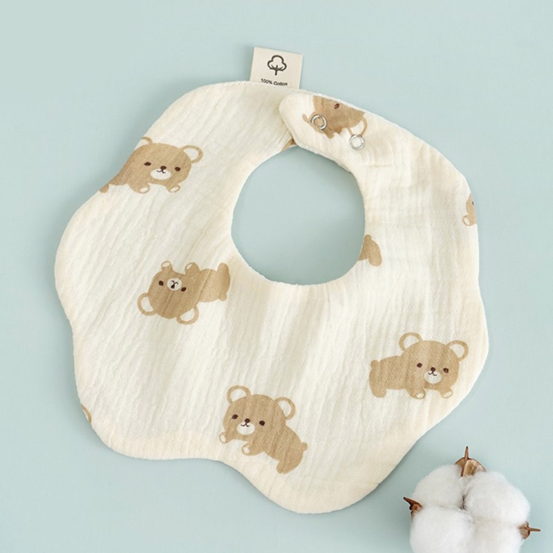 Yếm Ăn Cotton Mềm Mại Thấm Hút Cao Dành Cho Bé Sơ Sinh