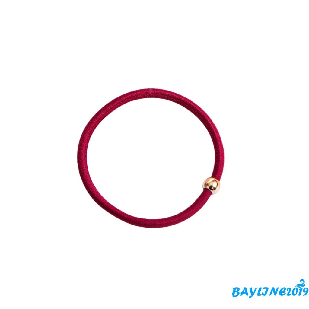 Dây Cột Tóc Cao Su Co Giãn Đính Hạt Vàng Đơn Giản Dành Cho Nữ