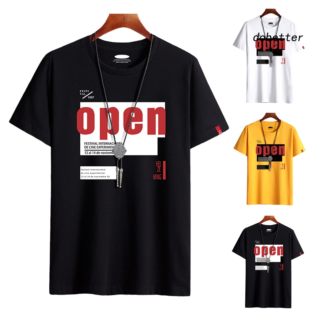 Áo Thun Tay Ngắn Cổ Tròn In Chữ Thoải Mái Thời Trang Mùa Hè Cho Nam