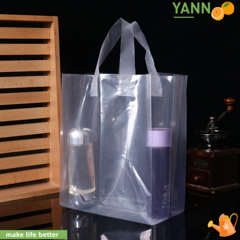 Set 100 Túi Nhựa Trắng Đục Trong Suốt Có Tay Cầm Kích Thước 25 * 19 * 12cm 7.5x4.7x10 Inch