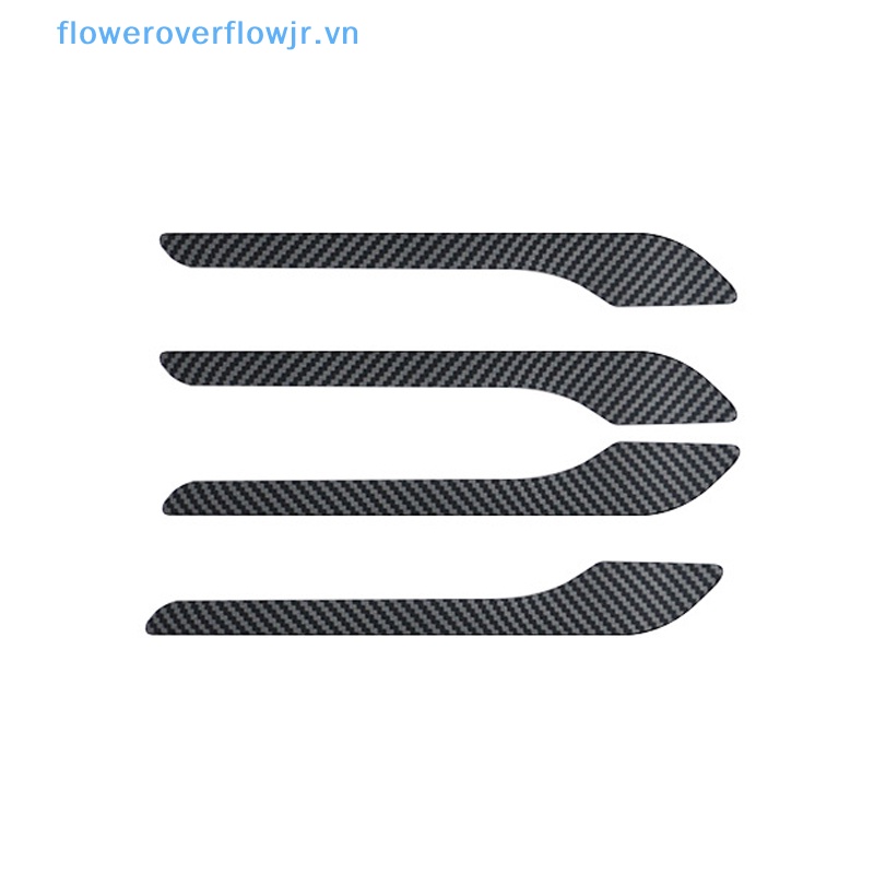 Bộ 4 Miếng Dán Tay Nắm Cửa Xe Hơi Tesla Model 3 2023 Bằng ABS Họa Tiết Sợi Carbon