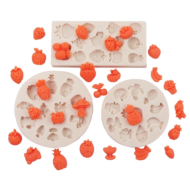 Khuôn Làm Bánh Chất Liệu Silicone Hình Trái Táo / Chuối / Cà Rố
