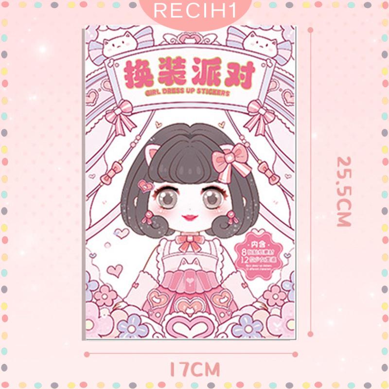 Sticker Dán Trang Trí Sách Hình Công Chúa Nhiều Màu Sắc Cho Bé Gái 3 Tuổi