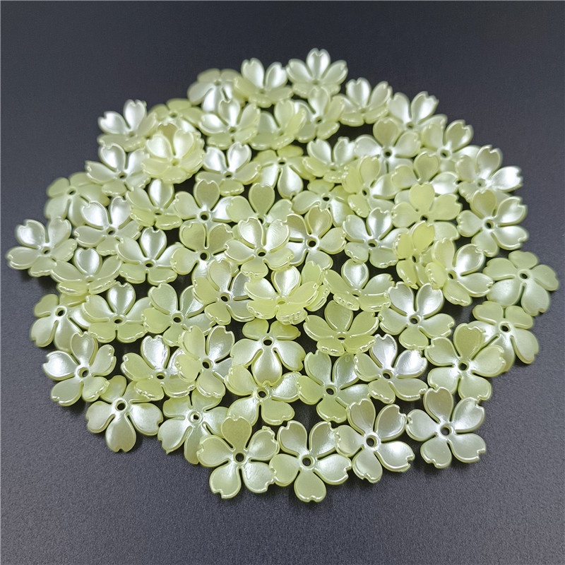 Set 40 Hạt 14mm Hình Hoa Anh Đào Tự Làm Trang Sức