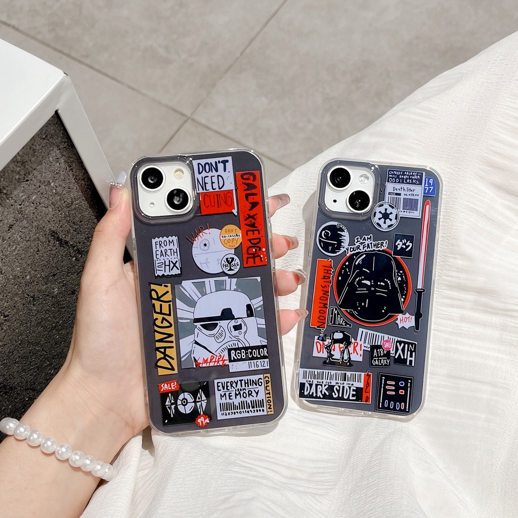 Ốp Điện Thoại imd TPU Mềm Chống Sốc Họa Tiết Nhãn Hiệu Dạ Quang Hai Mặt Màu Trắng Đen Cho iPhone 11 13 12 14 Pro Max