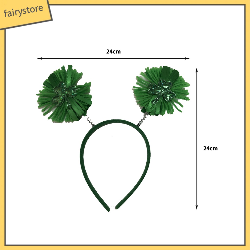 Băng Đô Cài Tóc Đính Cỏ Bốn Lá Chống Trượt Thiết Kế Vui Nhộn