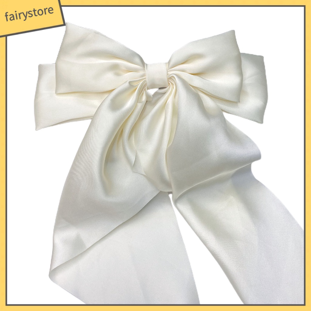 Kẹp Tóc Nơ Ruy Băng Satin Co Giãn Tốt Phong Cách Hàn Quốc Cho Bé Gái