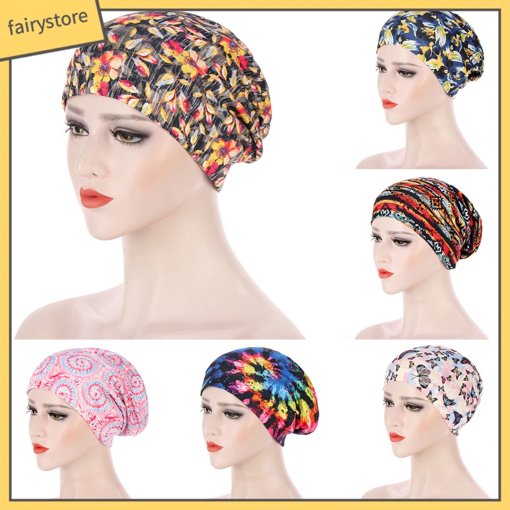 Mũ Trùm Đầu Turban In Họa Tiết Hoa Bướm Thời Trang Cho Nữ