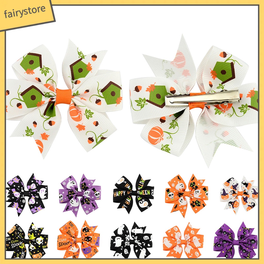 Kẹp Tóc Nơ Mềm Mại Có Gân Chống Trượt Hóa Trang Halloween Cho Người Lớn Và Trẻ Em