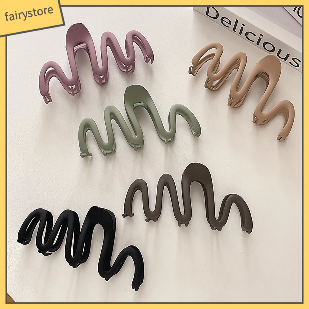 Kẹp Tóc Dạng Gợn Sóng Màu Trơn Co Giãn Gọn Nhẹ Chống Trượt Màu Sắc Thời Trang Cho Nữ