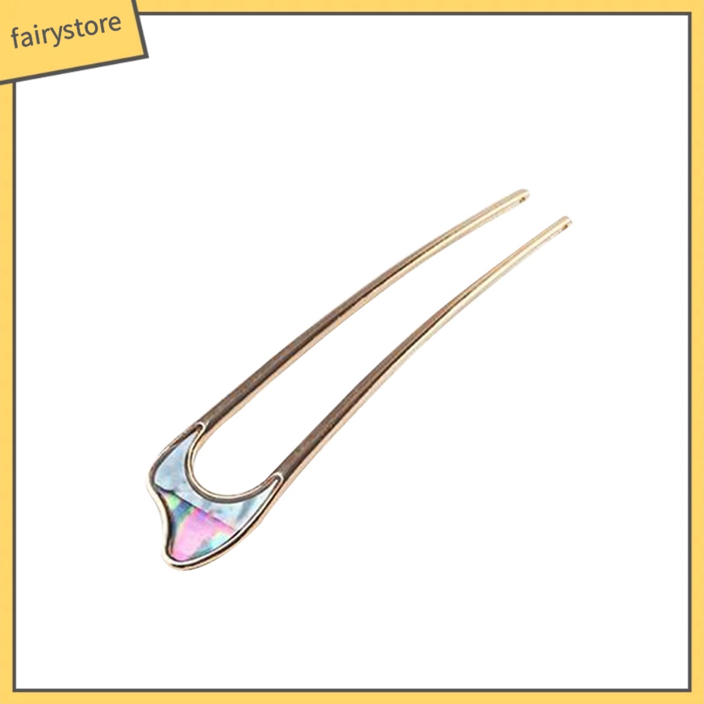 Kẹp Tóc Chữ U Bằng Thép Không Gỉ Màu Trơn Chống Biến Dạng Dành Cho Nữ