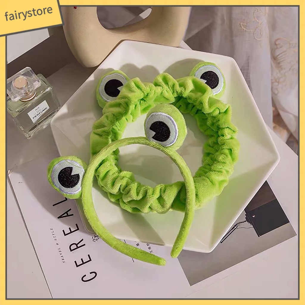 Băng Đô Cài Tóc Co Giãn Chống Trượt Hình Ếch Cho Nữ