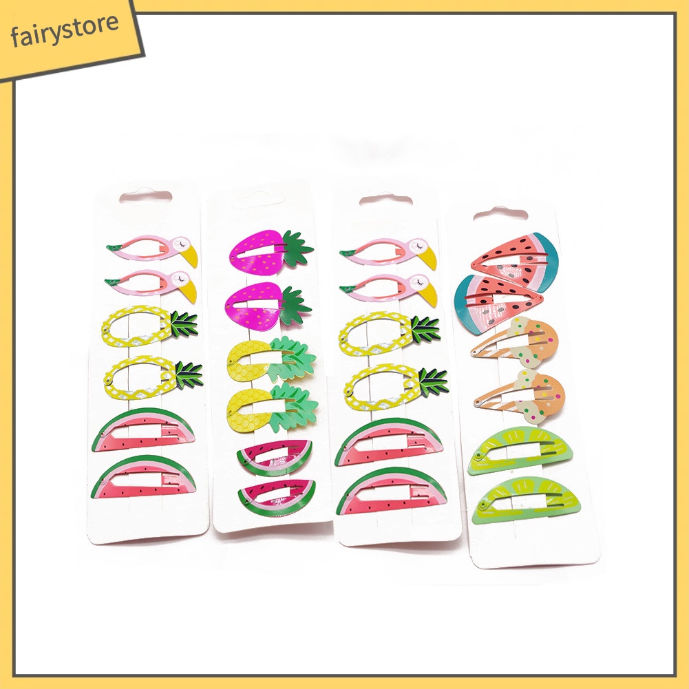 Set 6 Kẹp Tóc Hình Trái Cây Dễ Thương Cho Bé Gái