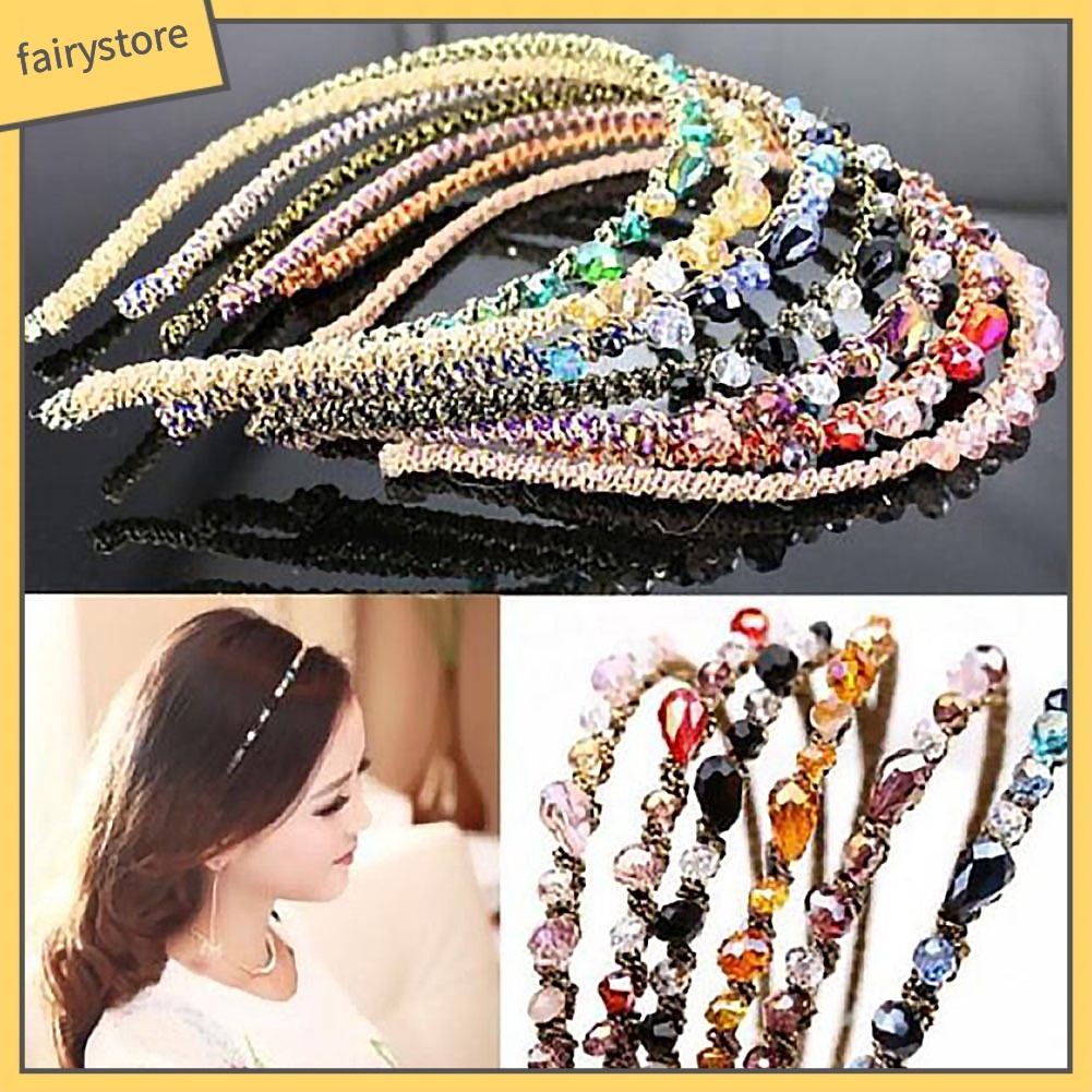 Băng Đô Cài Tóc Đính Đá Nhiều Màu Sắc Lấp Lánh