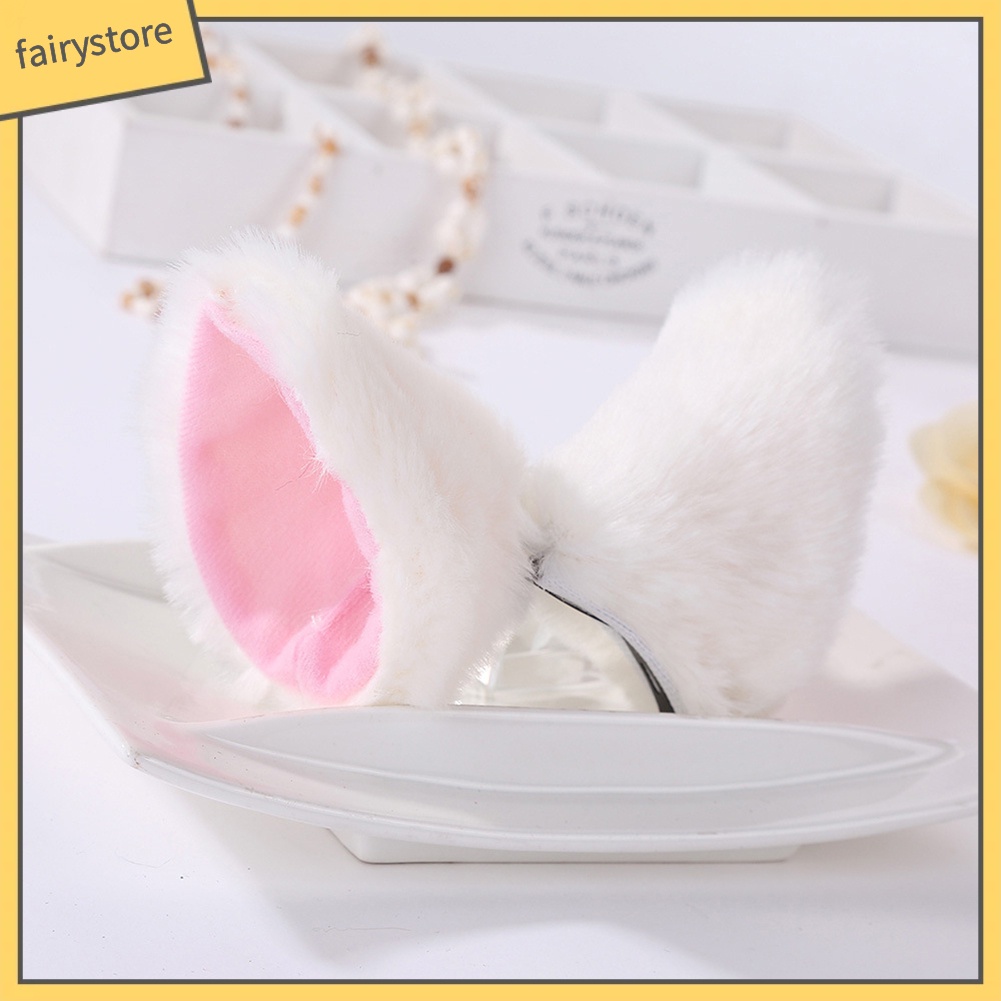 1 Cặp Kẹp Tóc Tai Mèo Đính Lông Hóa Trang Chụp Ảnh Cho Bé