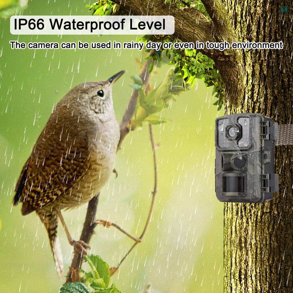 4K Trail Camera 16MP Wildlife Scouting Camera Tracking Camera with 2.0 Inch TFT Color Screen PIR Sensors 0.5s Trigger Time Supports Infrared Night Vision Motion Activated IP66 Waterproof