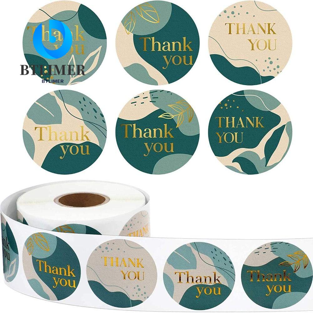 Bộ 2 Cuộn Nhãn Dán Thank You Màu Xanh Lá Dùng Trang Trí Thiệp