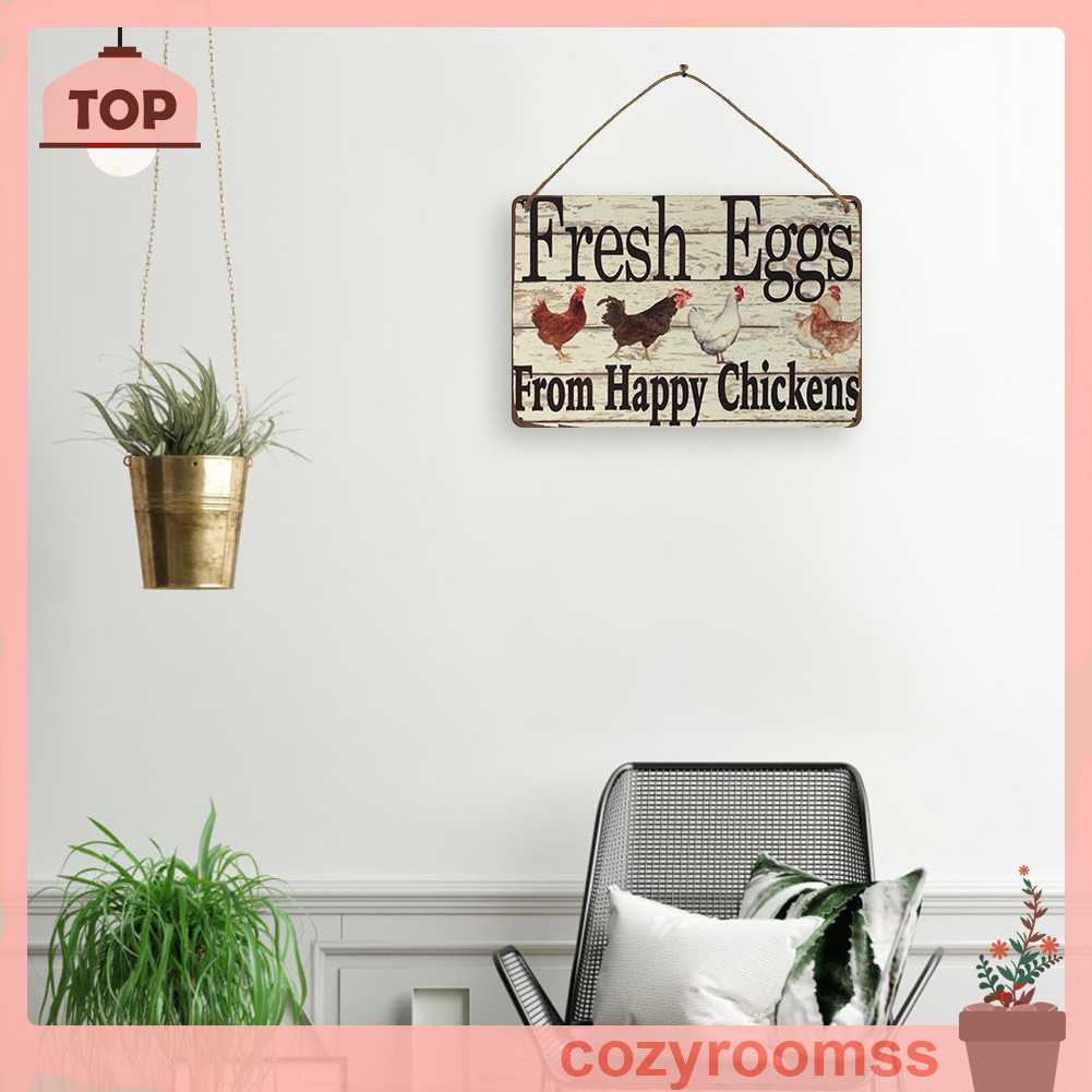 Tranh Gỗ Treo Tường Hình Chữ Nhật Họa Tiết Trứng Tươi Mới Trang Trí Nhà Cửa Quán Bar