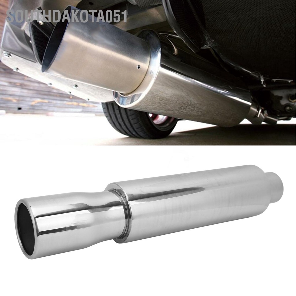 Southdakota051 Ống Xả Bằng Thép Không Gỉ Đầu Vào 2in Ra 3.5in Tròn Bộ Giảm Thanh Một Buồng Đa Năng Cho Xe Hơi