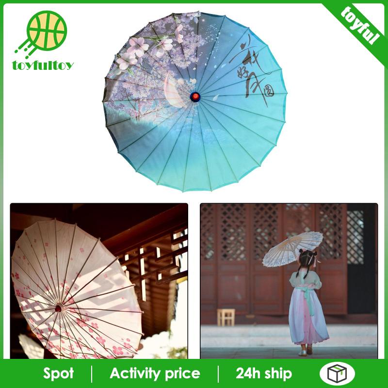 Dù Giấy Dầu Lụa 32 inch Phong Cách Trung Hoa