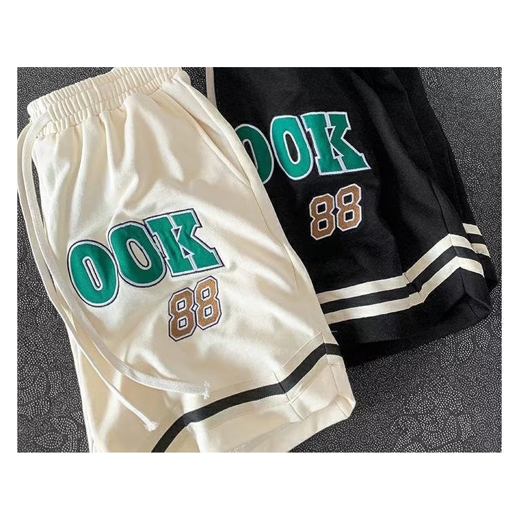 Quần Short Bóng Rổ Thêu Chữ Phong Cách Đường Phố Mỹ Thời Trang Mùa Hè Hàng Mới Dành Cho Nam