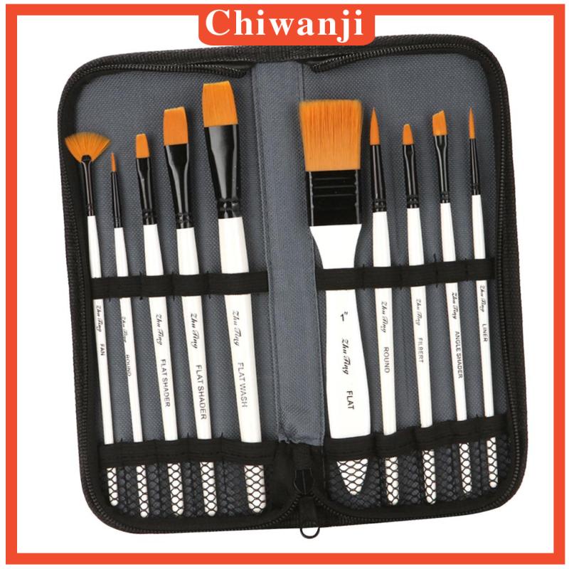 Set 10 Cọ Vẽ Tranh Sơn Dầu / Màu Nước Bằng Acrylic