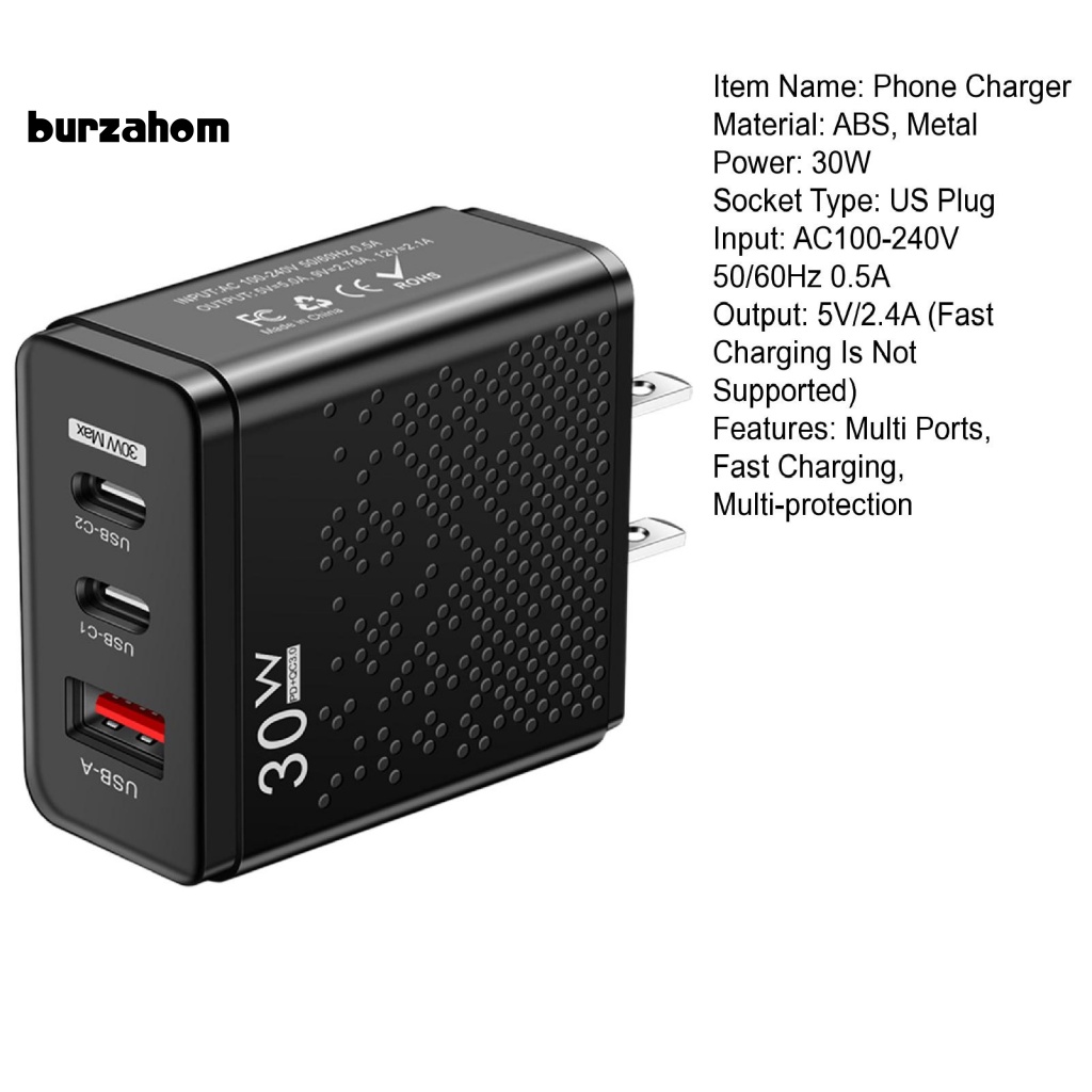 Bộ Chuyển Đổi Nguồn Điện USB 2PD Type-C Hiệu Quả Cao An Toàn Cho Điện Thoại