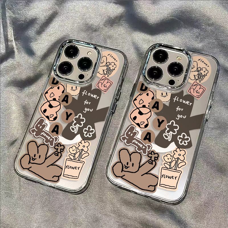 ✅Ốp Điện Thoại Dẻo Họa Tiết Chú Thỏ &amp; Chữ Tiếng Anh Đơn Giản Chống Sốc Cho Iphone1213In 14pro / 11 max 7plus8 R1BL